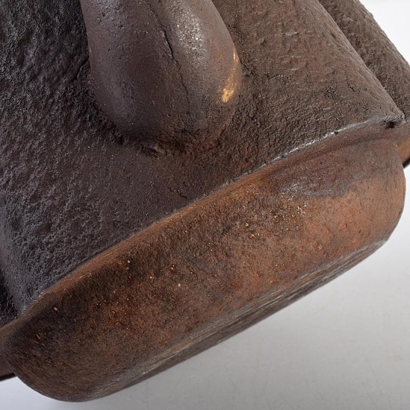 煎茶道具　山水文　紫斑銅蓋 　鉄瓶　鉄壷　M　R7676