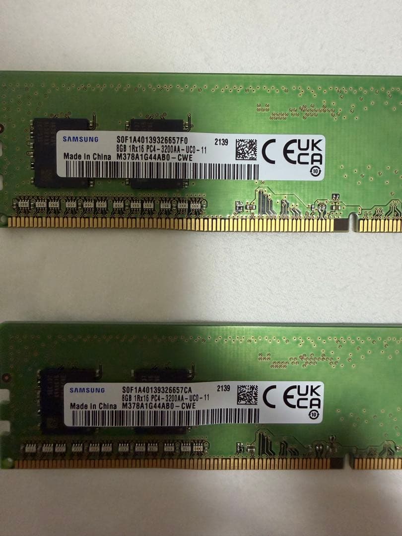 SAMSUNG PC4-3200AA-UC0-11 8GB×2枚