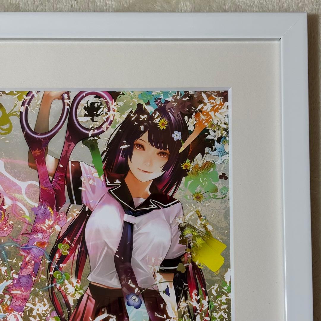 【新品】推しちゃれ 化物語 くじ A賞 額装高精細複製画 キャラファイングラフ