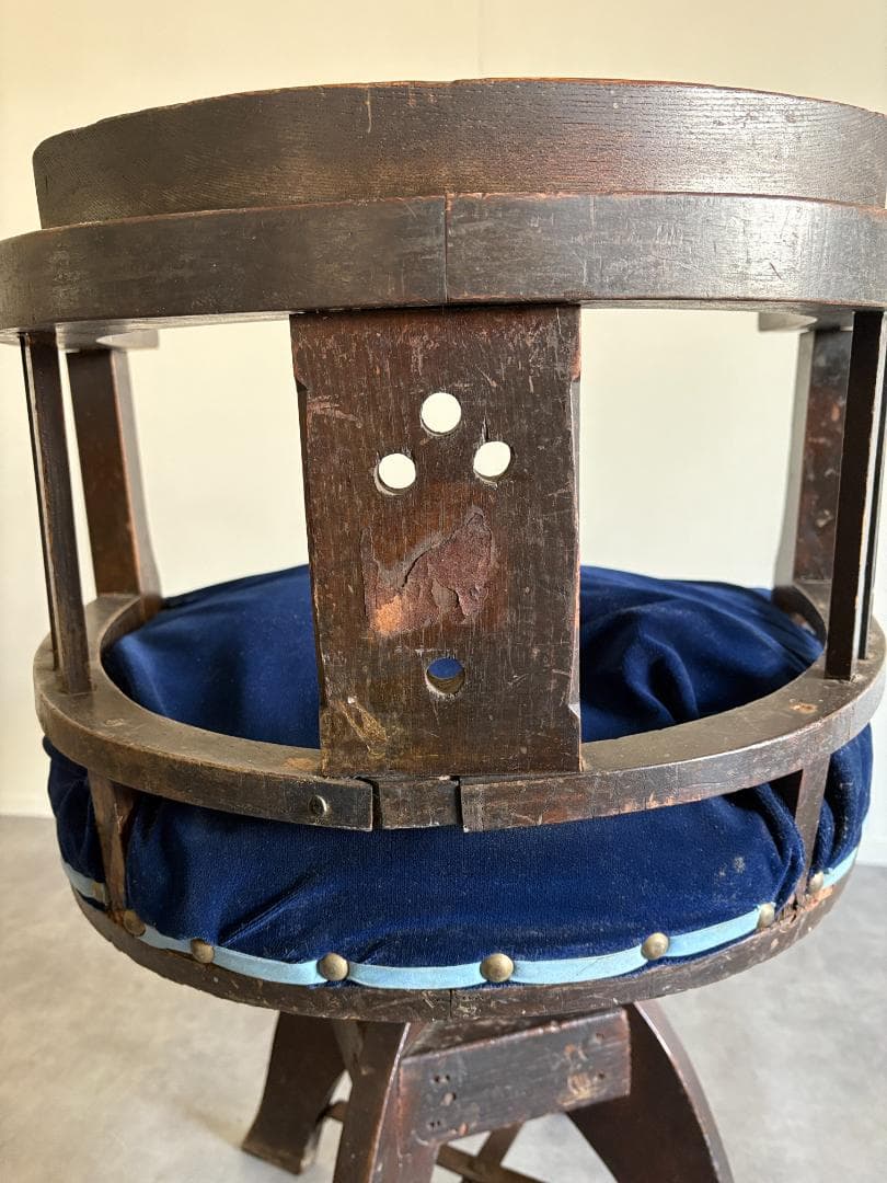 アンティーク　木製ドクターチェア　回転椅子