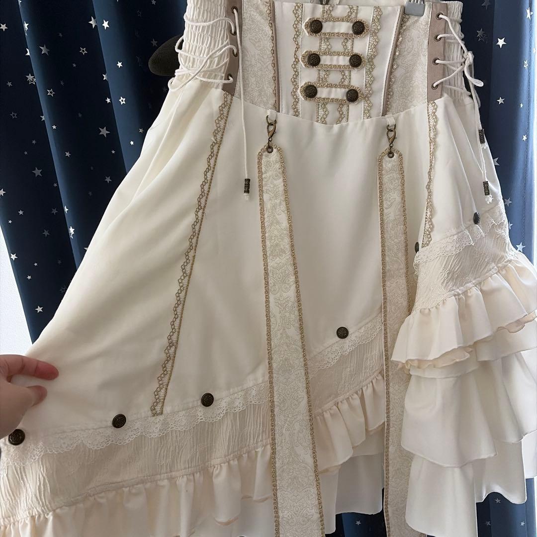 ozz oneste 編み上げスカート　白　美品