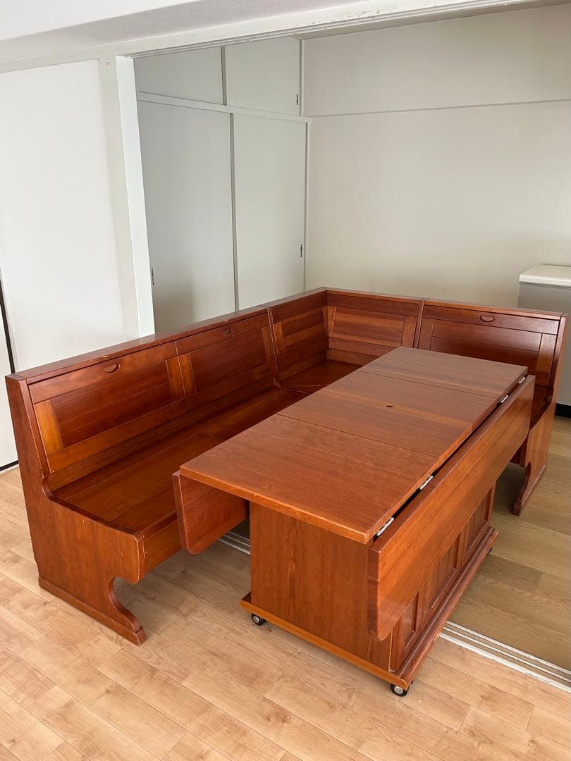 CANADIAN ヴィンテージ L字ダイニングセット テーブル&ベンチ