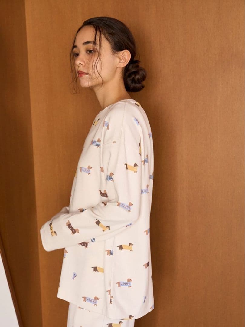 ジェラートピケ ダックスフンド カットソー ロングパンツセット