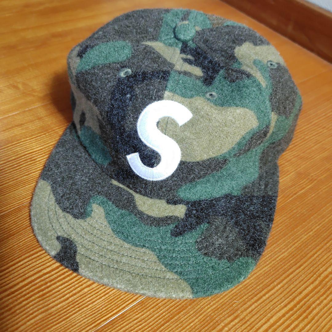 シュプリームSロゴ迷彩キャップ