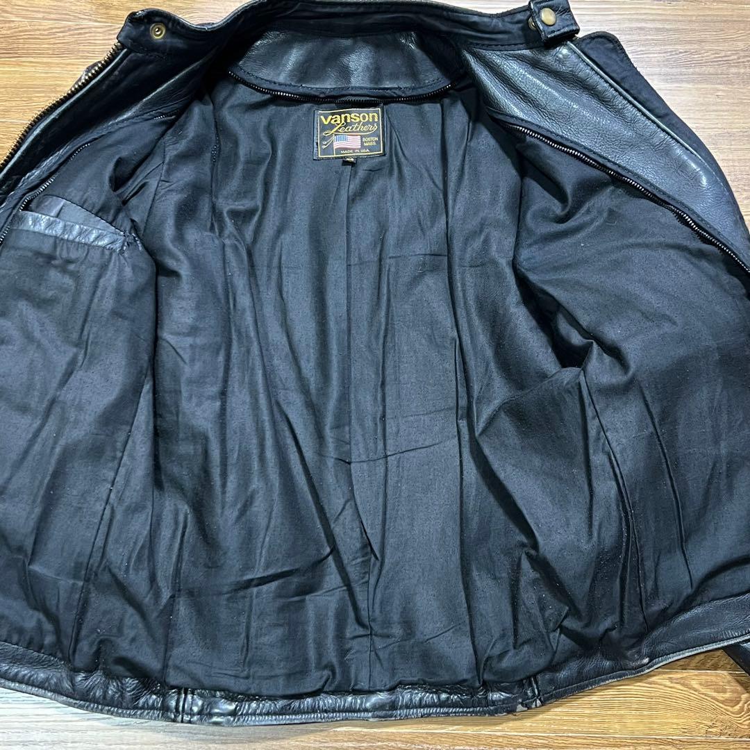 VANSON バンソン　シングル　ライダース　ジャケット　サイズ34