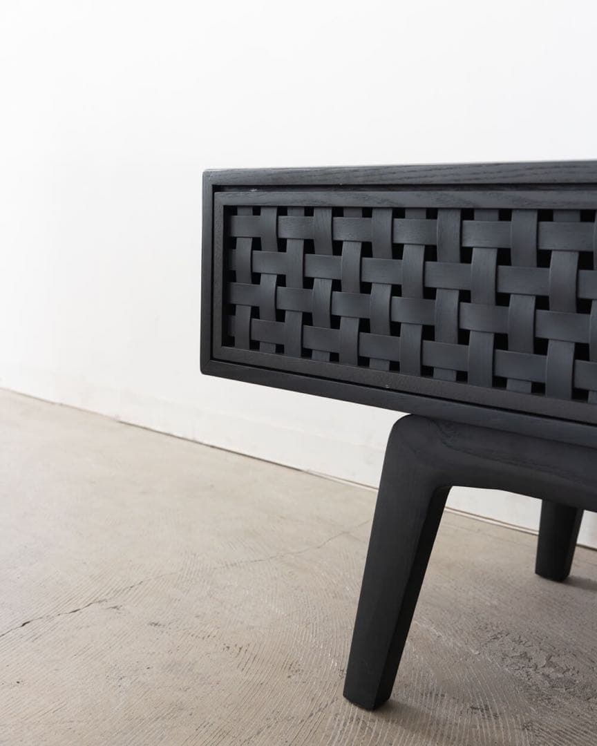 ELEGANCE テレビボード 1745 ホワイトアッシュ材 / Black