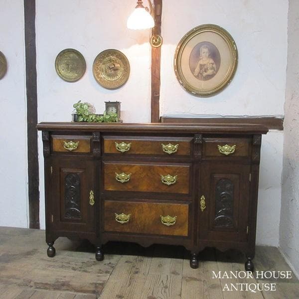 イギリス アンティーク 家具 サイドボード キャビネット 什器 英国 6967c