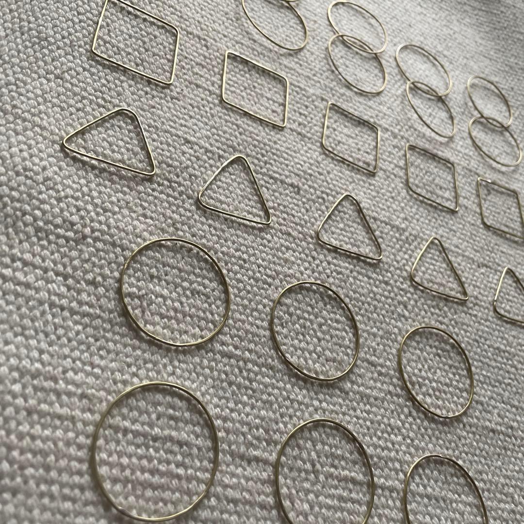 よしよし　ハンドメイド　真鍮　飾り　輪っか　リング　4種類　21個