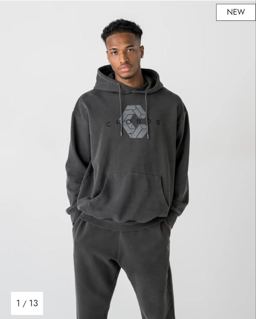 m*u様 CRONOS COTTON DEPTH HOODIE【V BLACK】