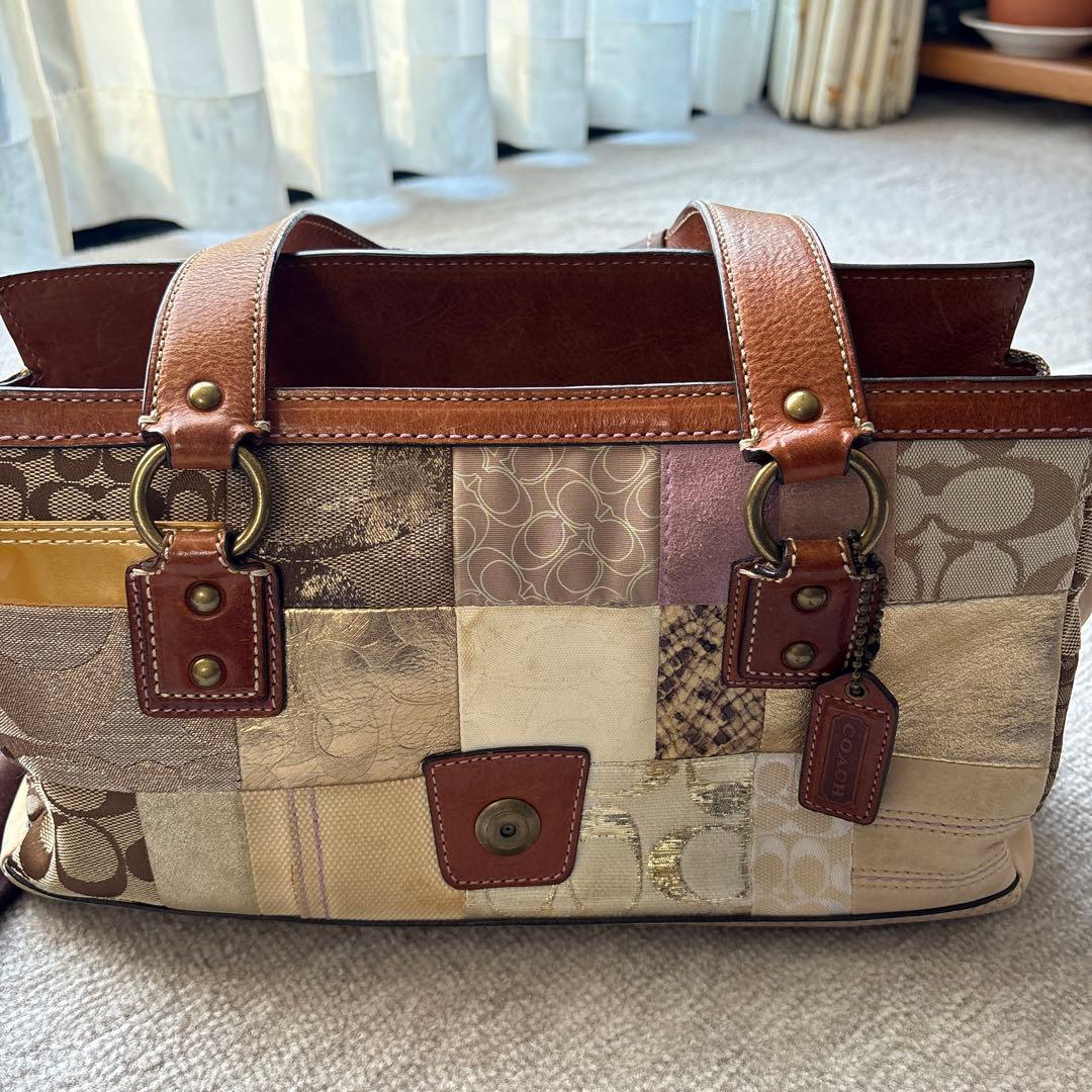 COACH パッチワークレザー ハンドバッグ保存袋付き　ヴィンテージ