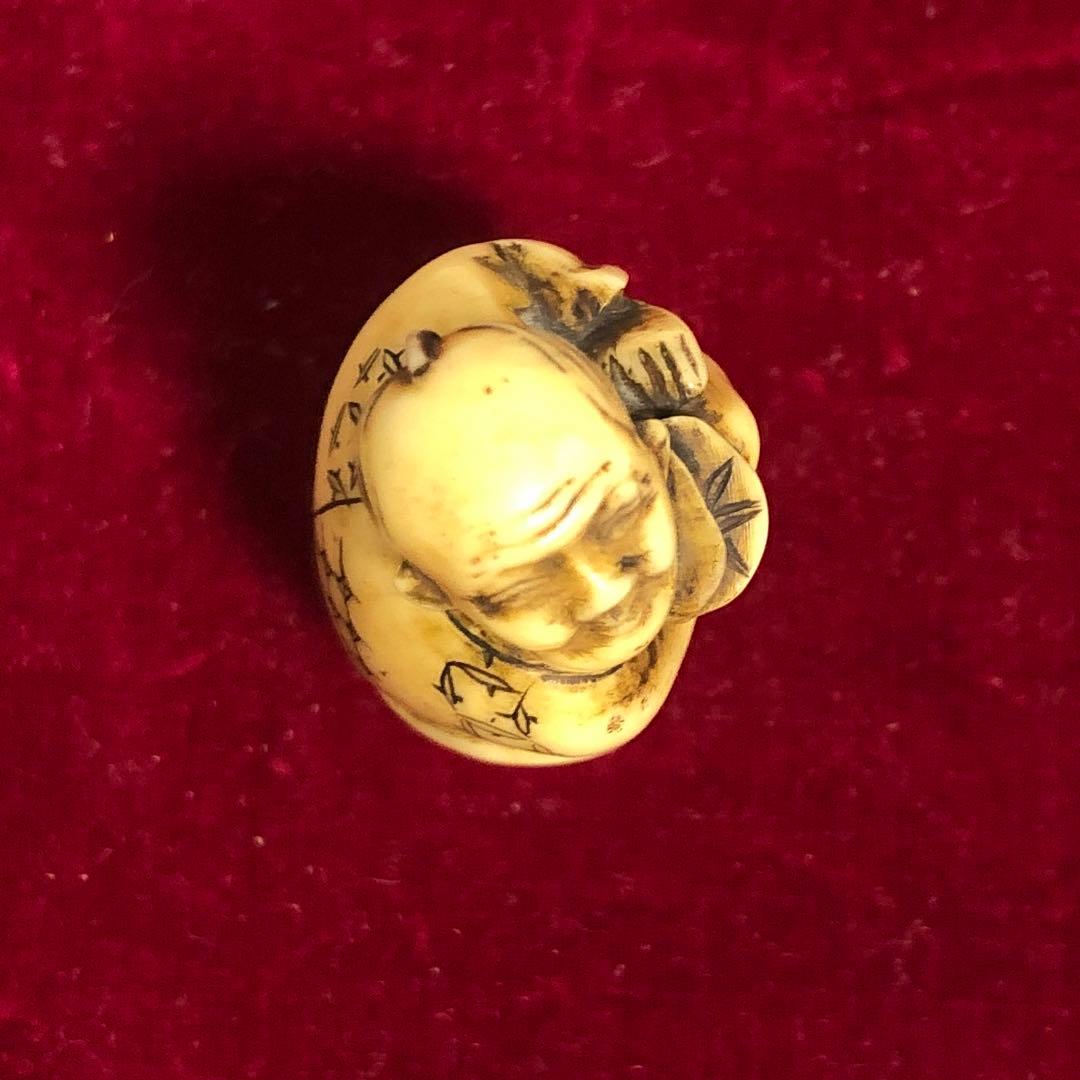 マンモス牙彫り　骨董 根付　置物