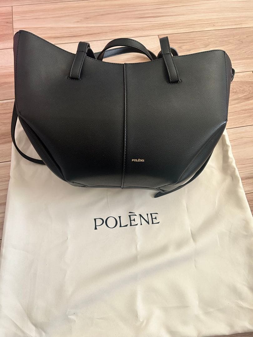 POLÈNE Cyme mini黒 レザーバッグ ポーチ付き