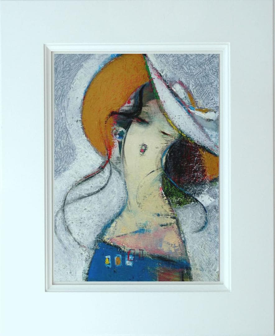 油絵 菅家令子 絵 絵画 インテリア 額付(白) F6-081812 人物 女性