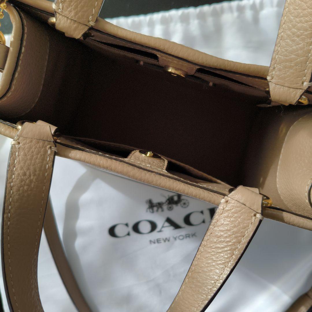 COACH 2wayデンプシーベージュ ショルダトートーバッグ