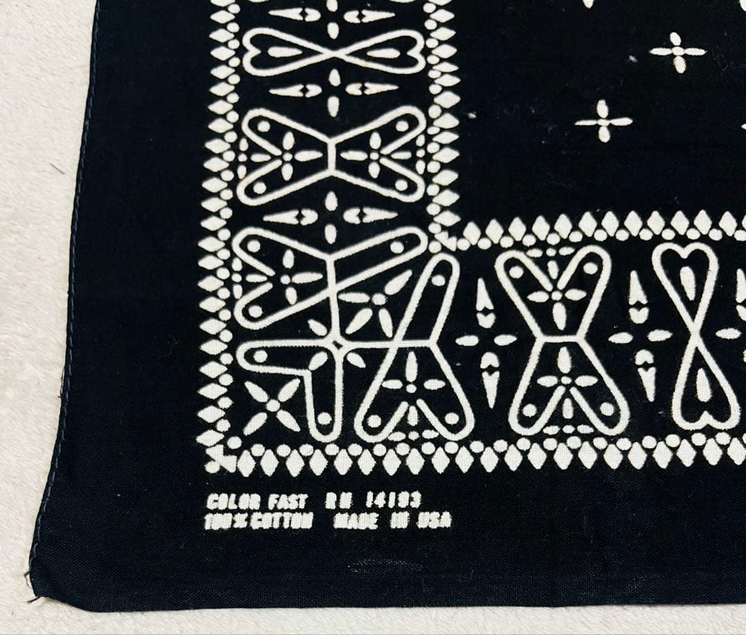 ビンテージ クロスバンダナ ブラック＆ネイビーセット RN14193 60's〜