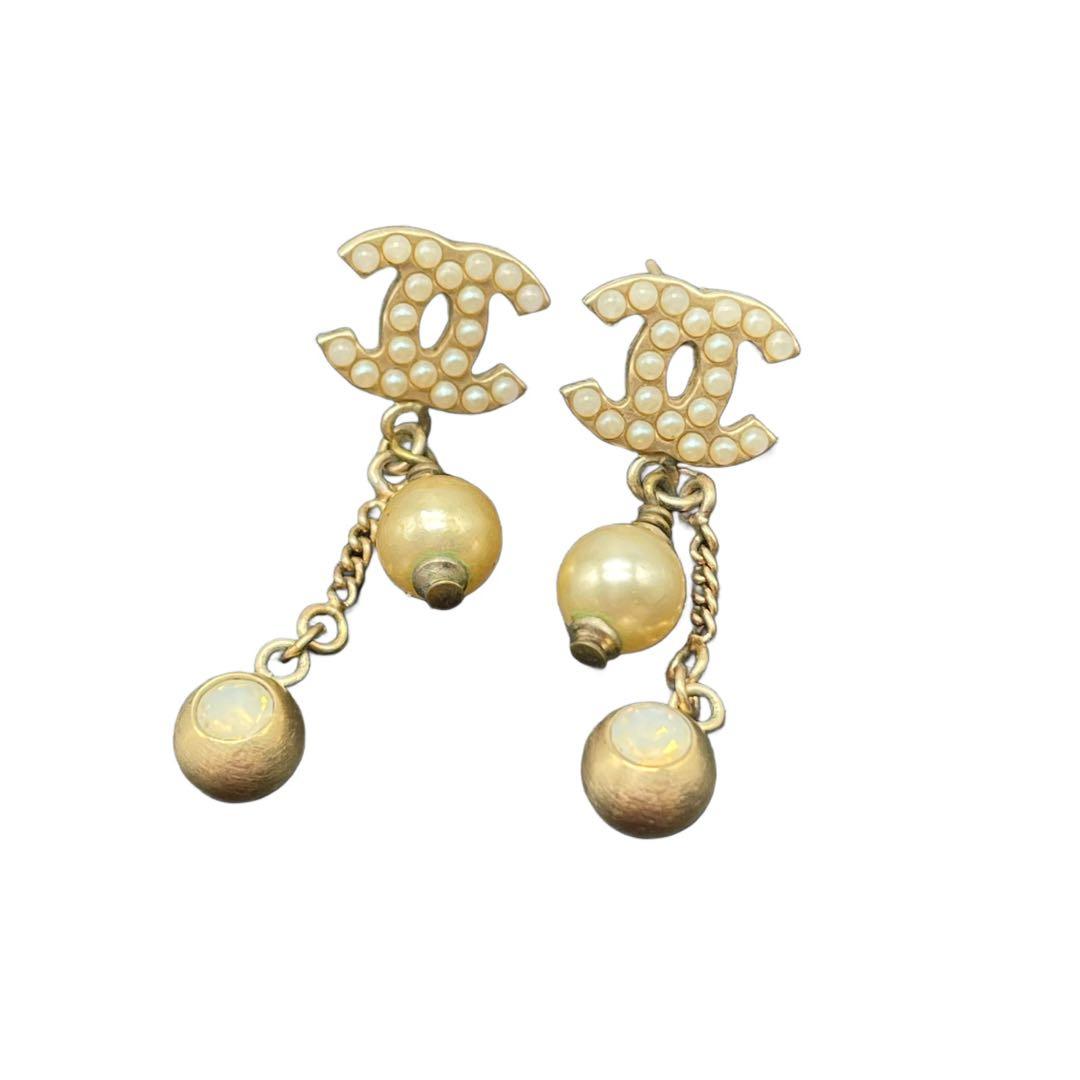 CHANEL シャネル ココマーク パールピアス 両耳