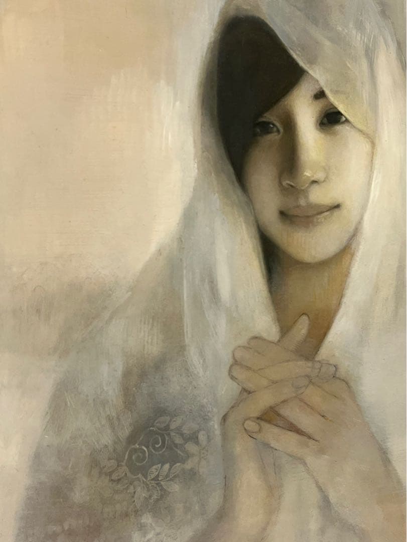 粉川江里子「白く…1」油彩 2015 証明書付