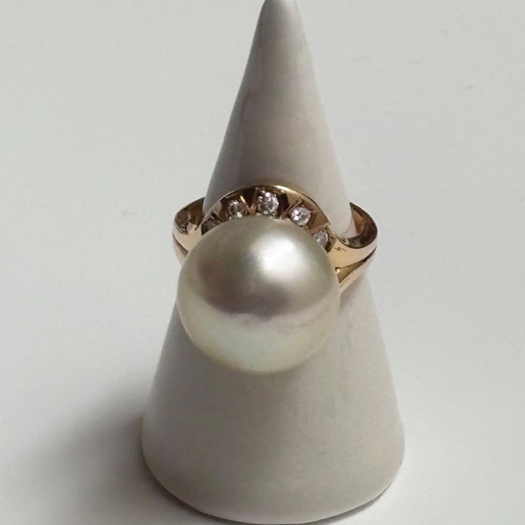 限定お値下げ‼️TASAKI★K18YG★9.2g南洋白蝶真珠14mmダイヤリング