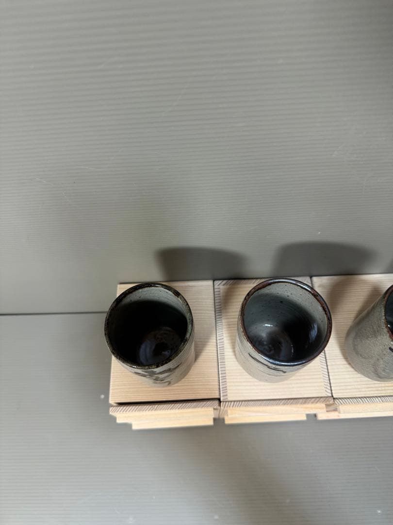 2227  十四代　中里太郎右衛門　絵唐津　湯呑　4客　未使用