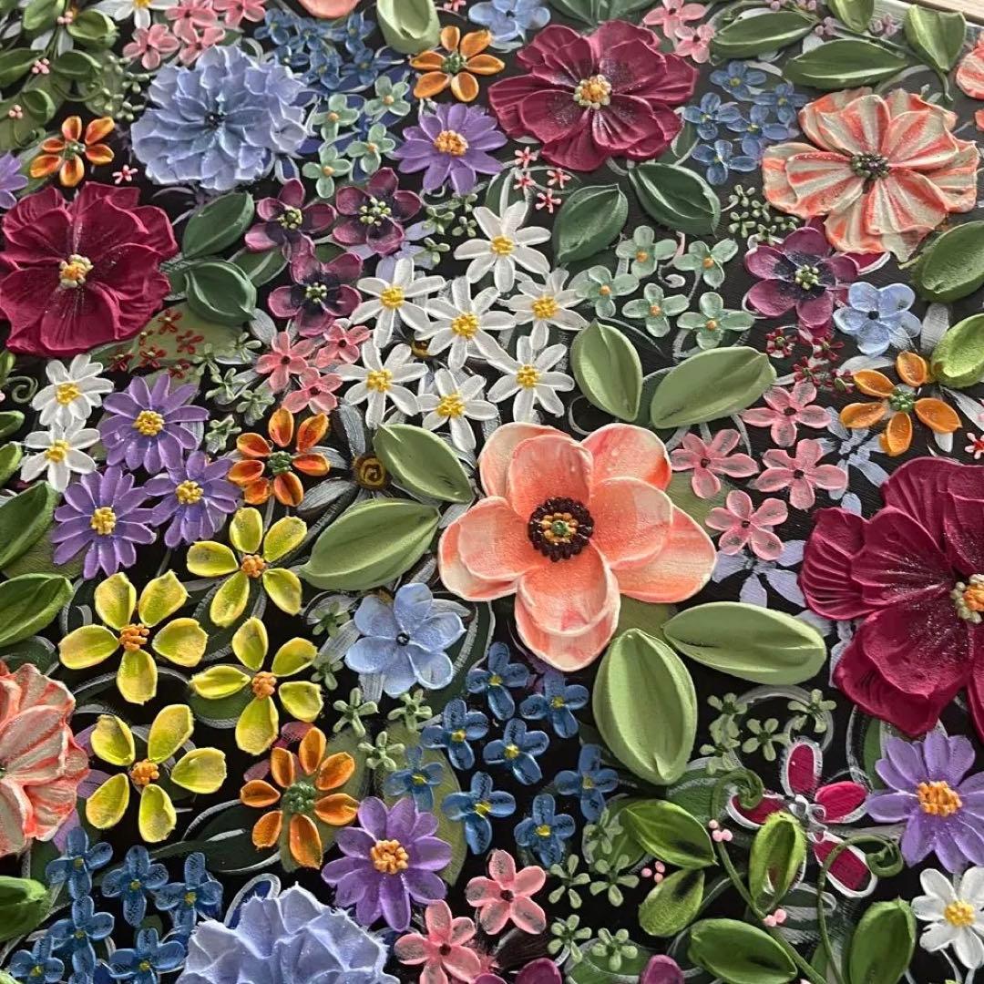 絵画 花の絵 フラワー アート テクスチャーアート ボタニカル ボタニカルアート