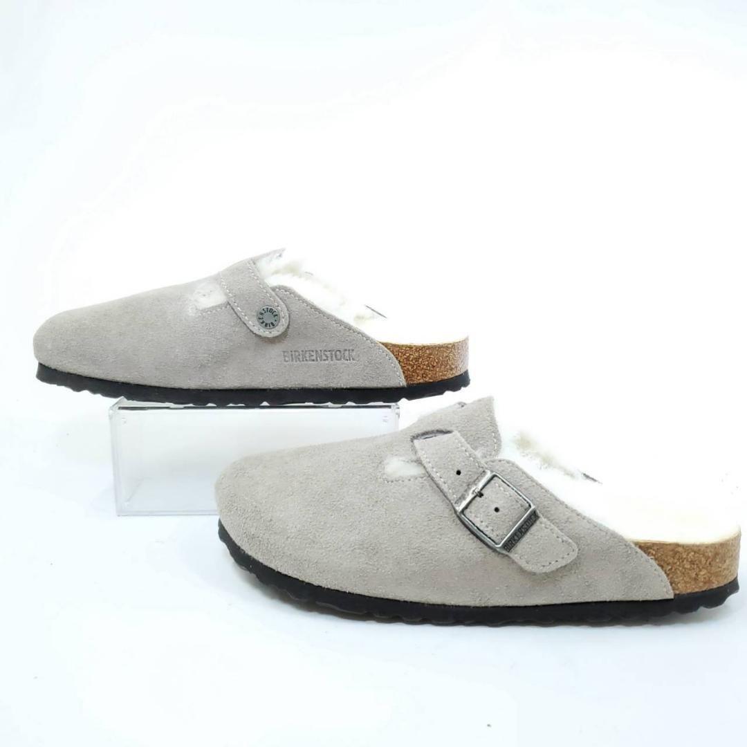 新品　ビルケンシュトック　ボストン　シアリング　内ボア　ムートン　グレー