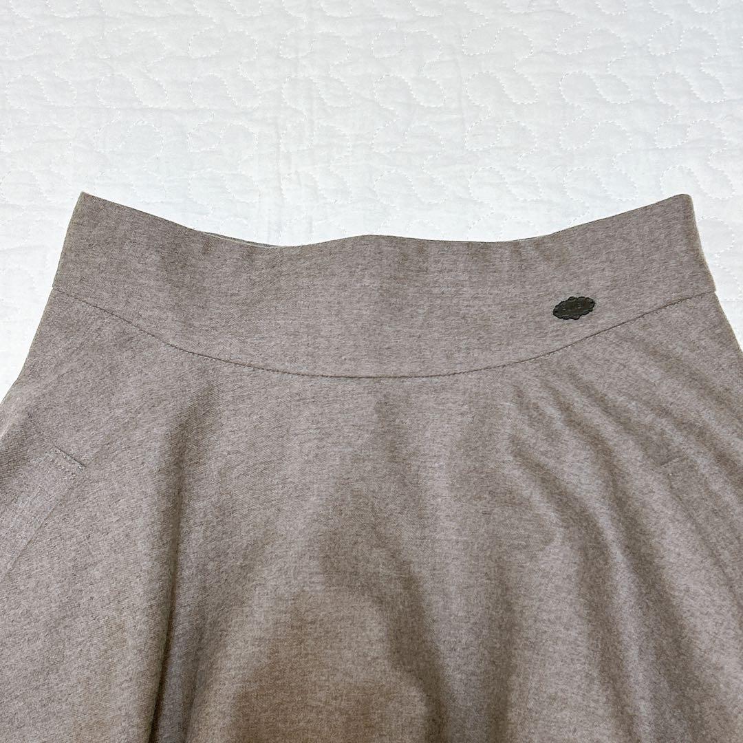 フォクシー ウールフレアスカート ロゴプレート フルブロッサム 38