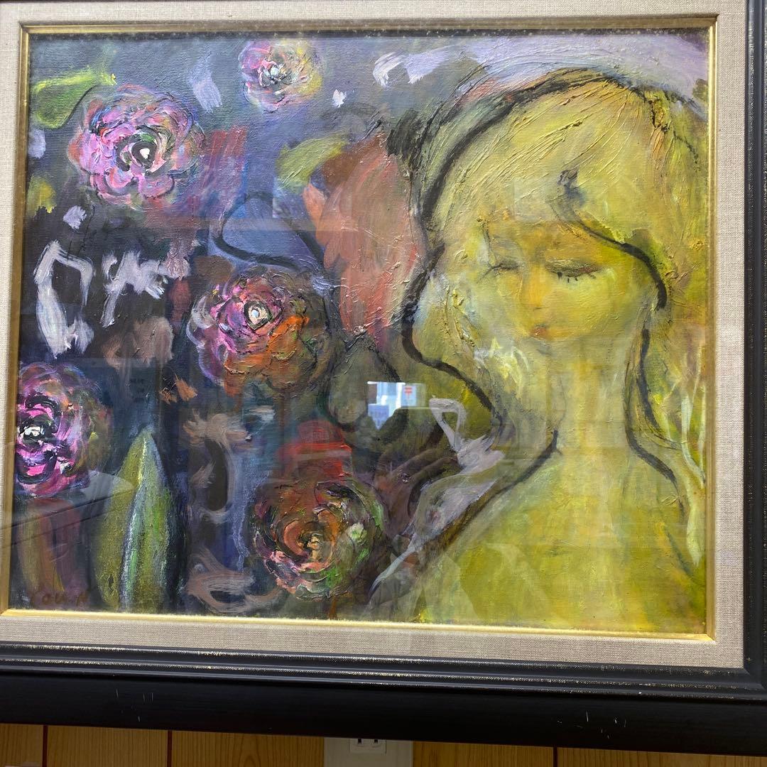 油絵油彩画　10号　少女　額無し