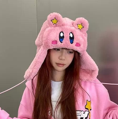 KAKAZZY 帽子 ニット帽 ビーニー 耳当て キャップ コスプレ カービィ