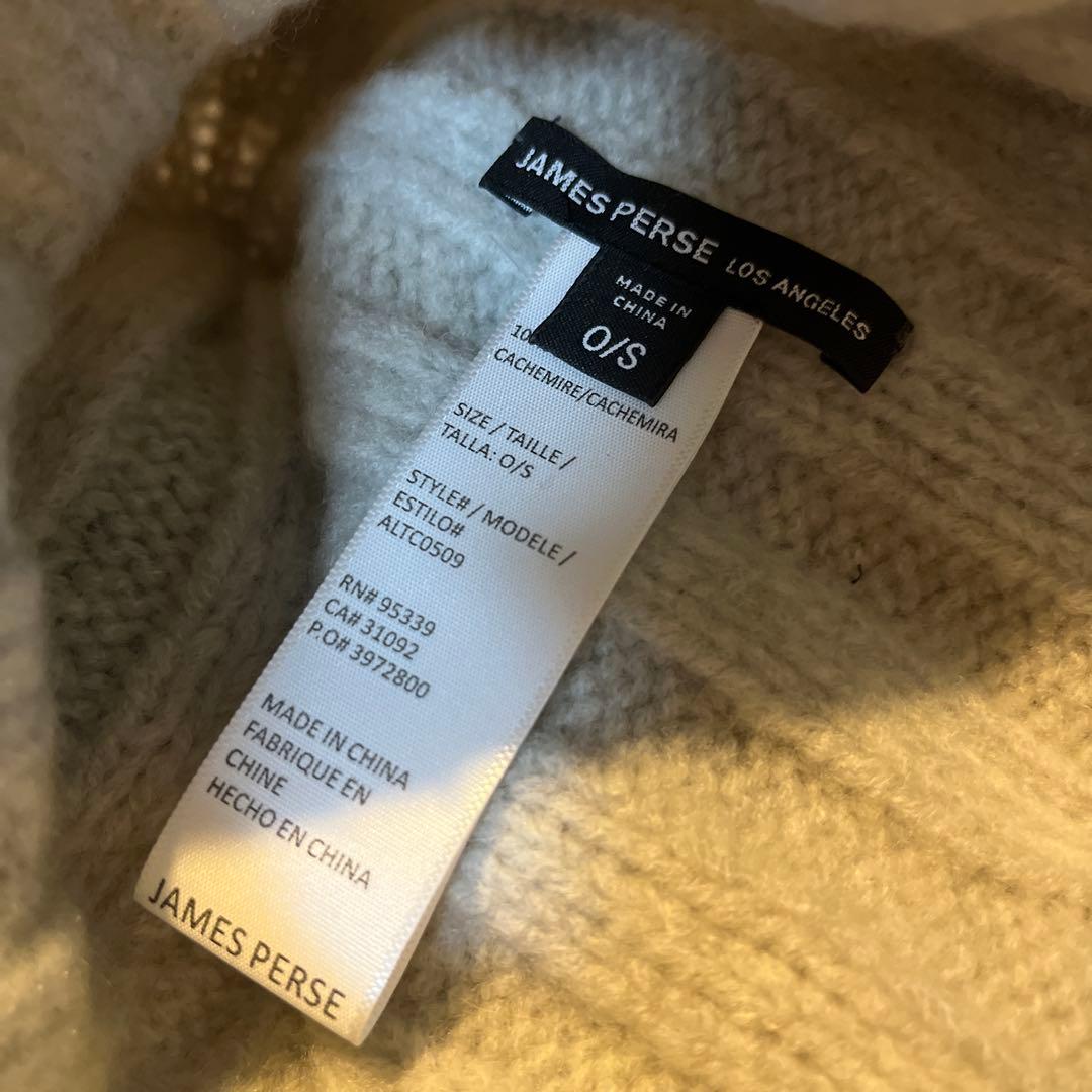 JAMES PERSE ジェームスパース ニット 帽 カシミヤ 100% グレー