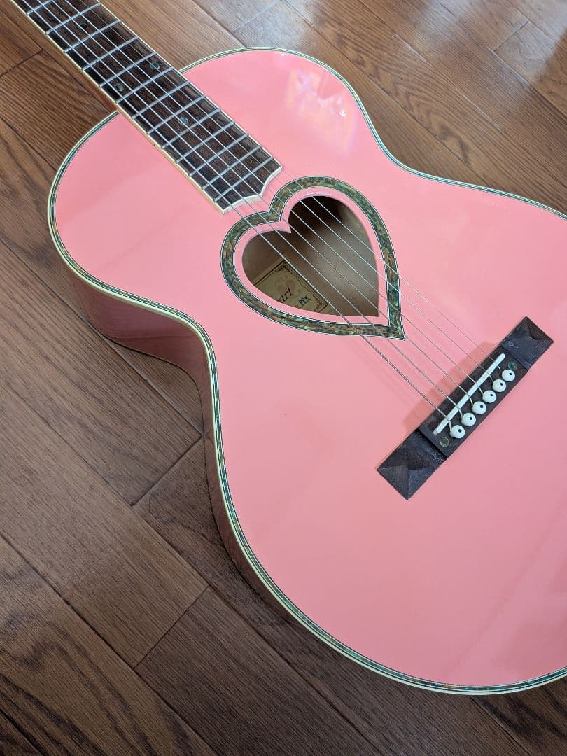 美品 JJ Heart アコースティックギター Pink ケース付き