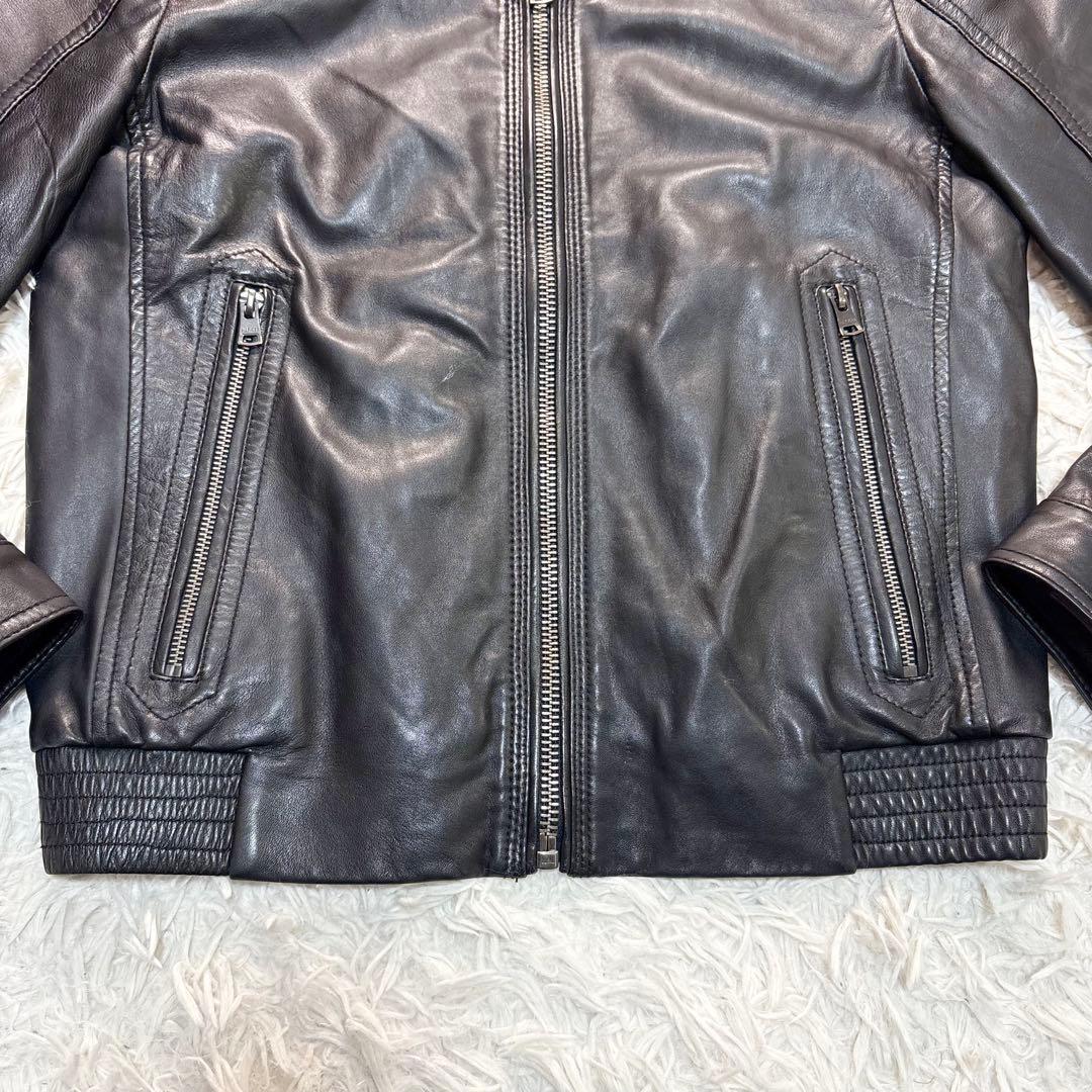トミーフィルフィガー　ラムレザージャケット　ジップ