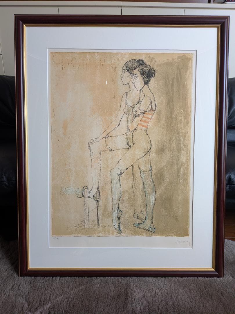 【極希少】ジャン・ジャンセン 「二人の踊り子」リトグラフ　直筆サイン有