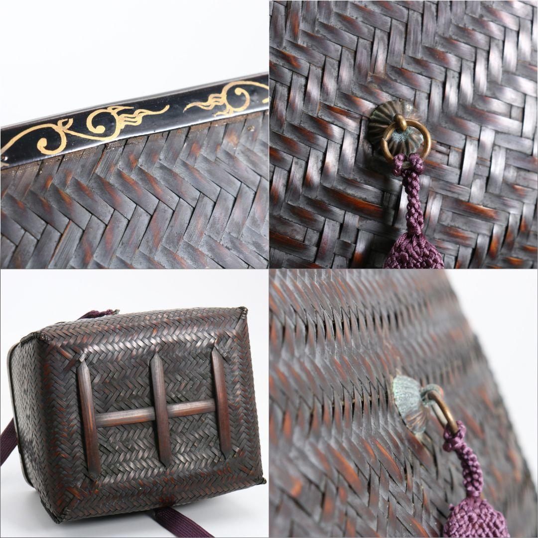 栗田元竺作 御茶籠 皆具 茶道具一式 共箱　SX886