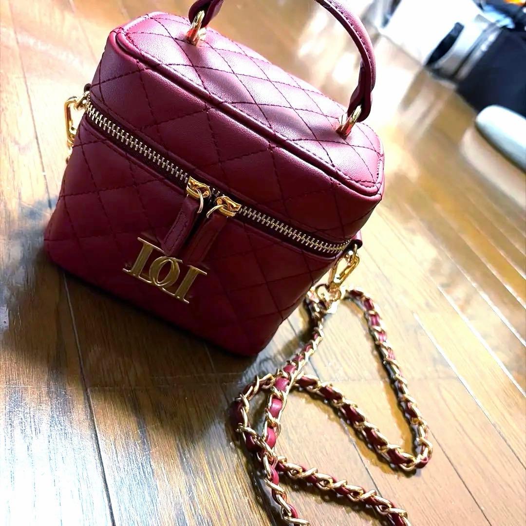 Darich キルティングスクエアミニバッグ ボルドー　バニティ　ダーリッチ