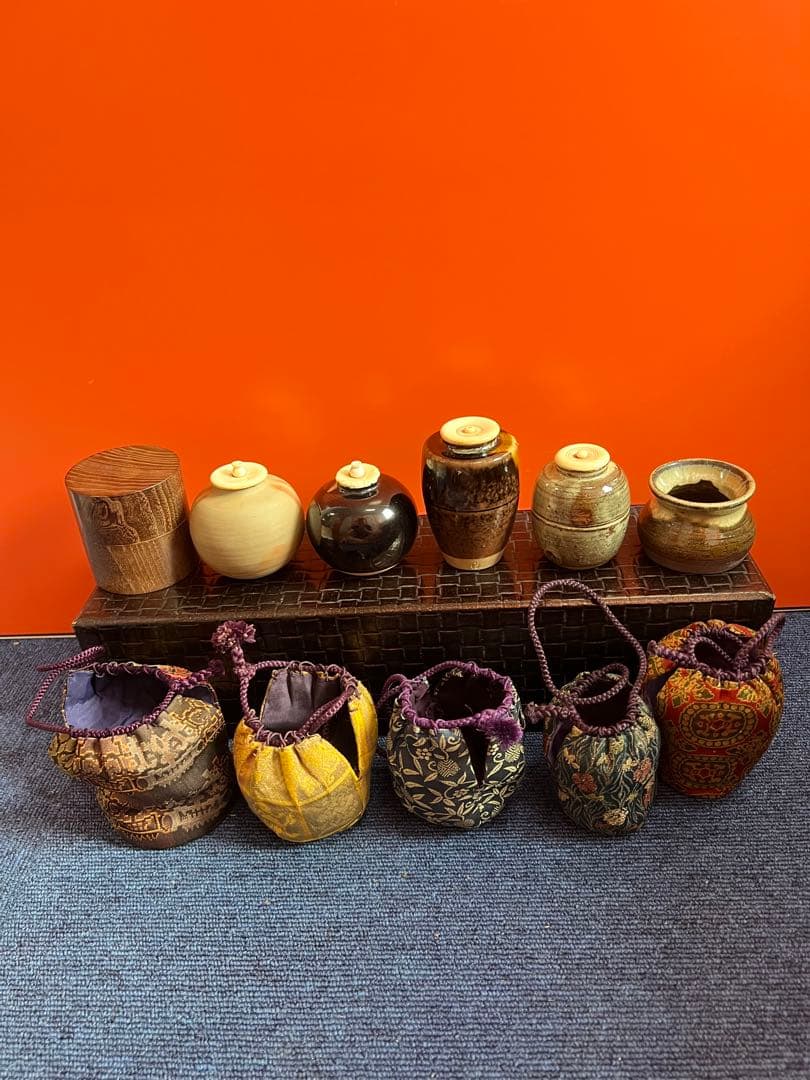 1314 茶入4客　茶筒1客　蓋置1 客　まとめ売り