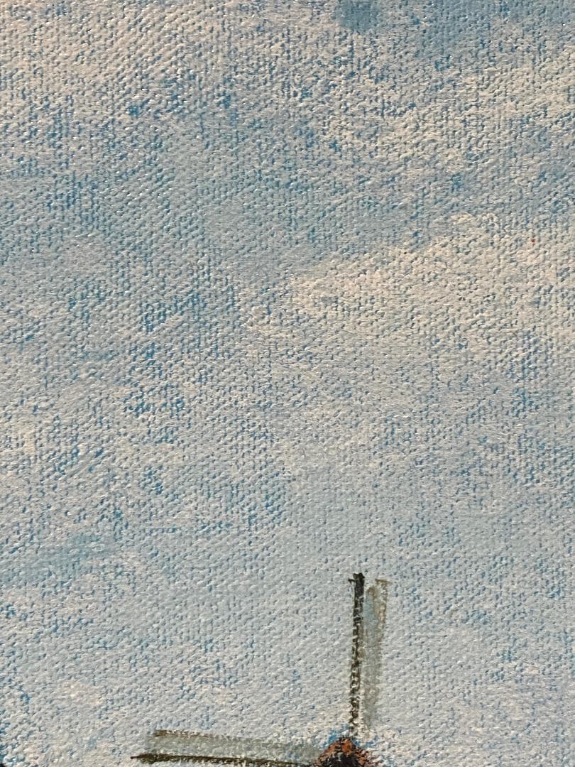 「真作」中山爾郎「シャルトル 麦秋」風景画　油彩画　額装　サイン有り　F6号