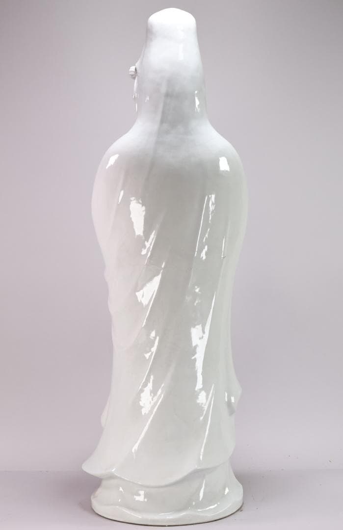 仏教美術　九谷焼　峰光作　特大　聖観音菩薩立像　願掛け　高さ94㎝　BK120