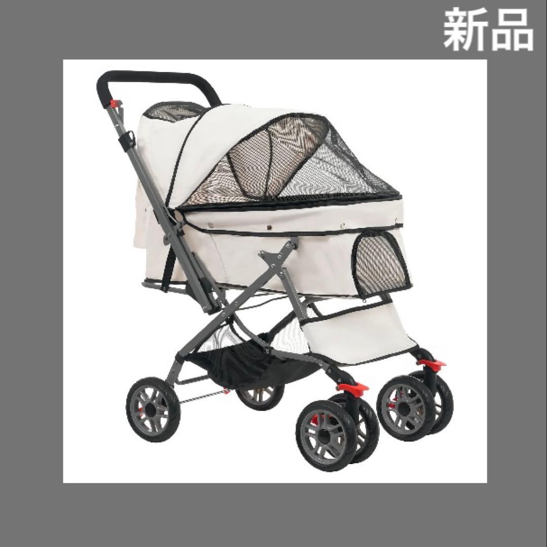 ペットカート　ドッグカート　ペット用品　犬用品　4輪　多機能　ベージュ
