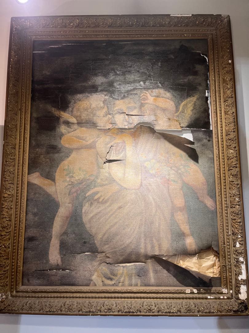 アンティーク絵画 女神 天使 年代不明 ヴィンテージ絵画