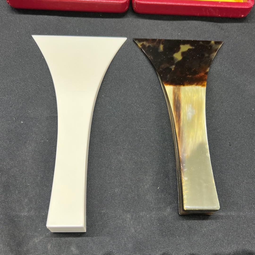 B2【used】三味線　撥　バチ　べっ甲　鼈甲　ケース入り
