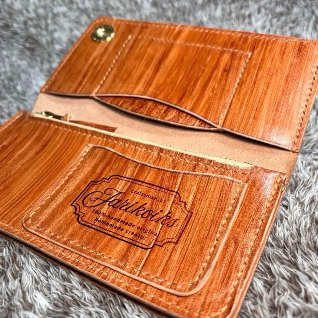 ◎個性重視.スナップロック.柿渋トラッカーウォレット.ロング2層◎