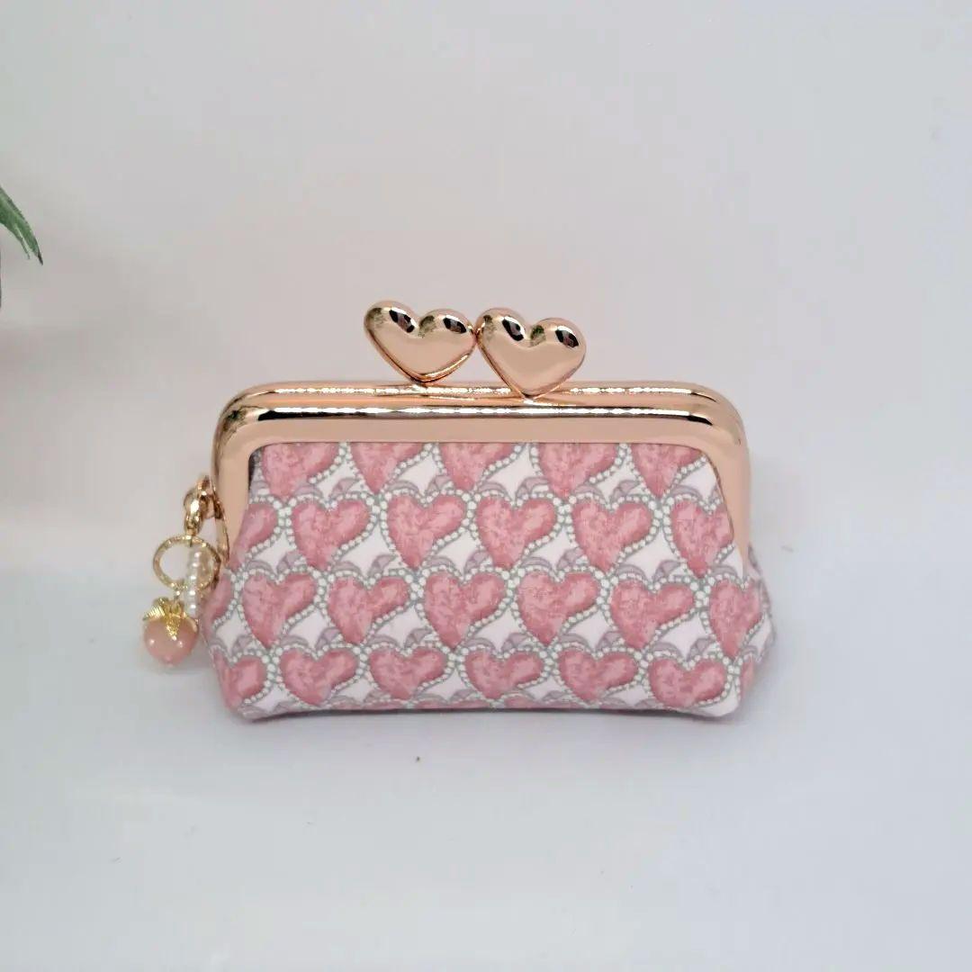 ペン&メガネケースとミニがま口、親子がま口長財布2点☆リバティ☆ハートキャノピー