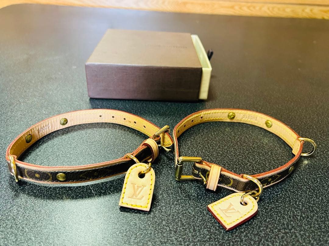 LOUIS VUITTON レザー首輪 調整可能