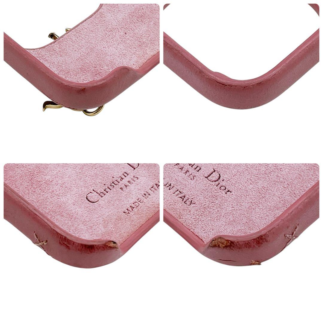 良品 ディオール iPhoneケース 14 Pro カナージュ ピンク レディー