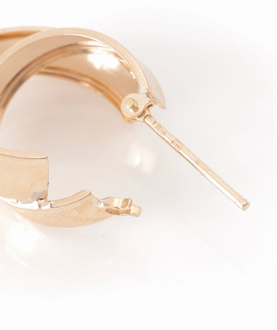 Lilas ワイドラインクロスフープピアス K10（両耳）