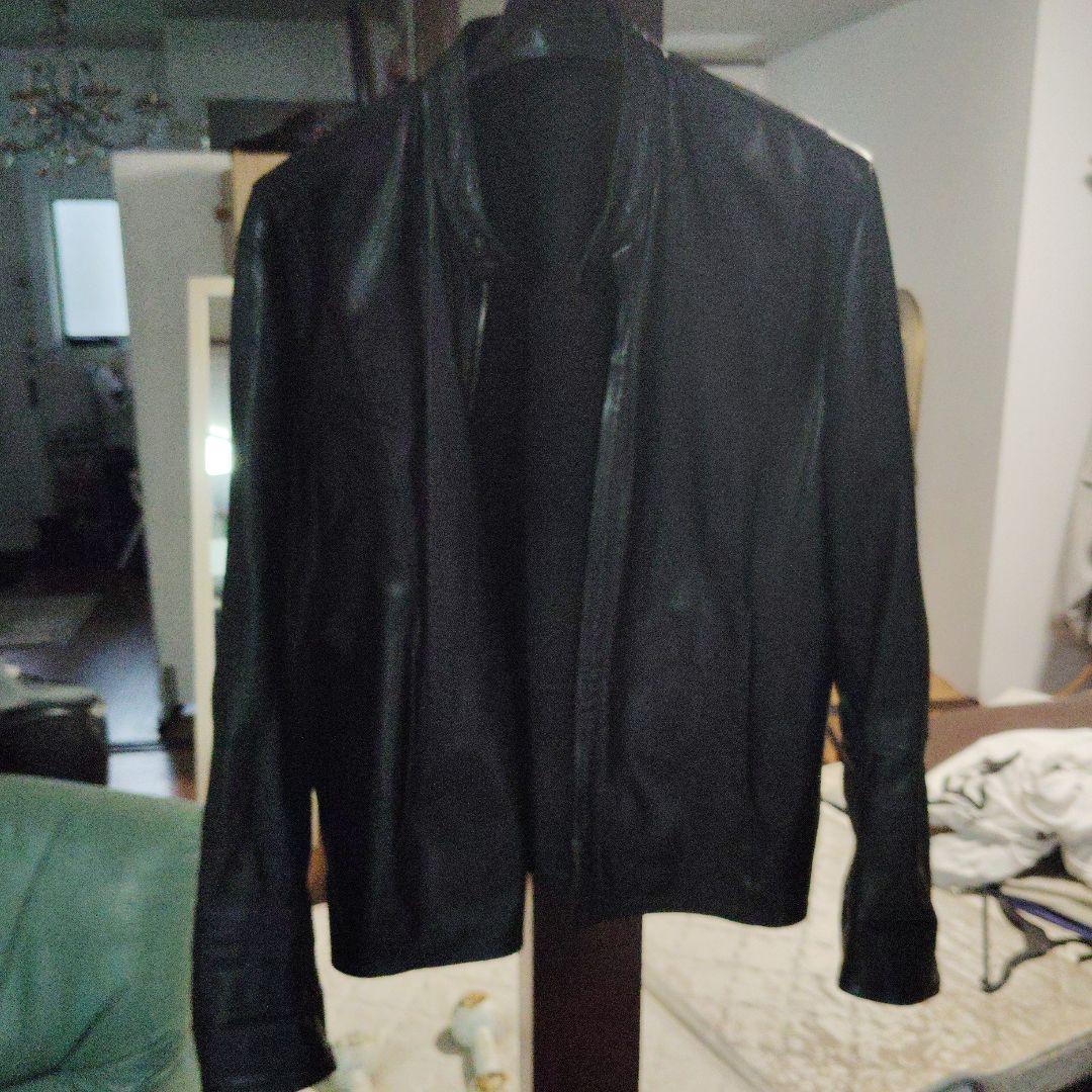 訳ありGiorgio Armani シングルライダースジャケット 50 黒