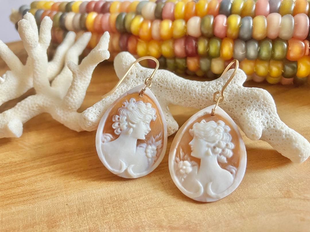 カメヲ ピアス 14kgf ハンドメイド