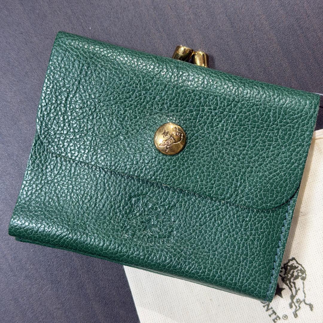 【新品未使用】イルビゾンテ 二つ折り がま口 財布 グリーン