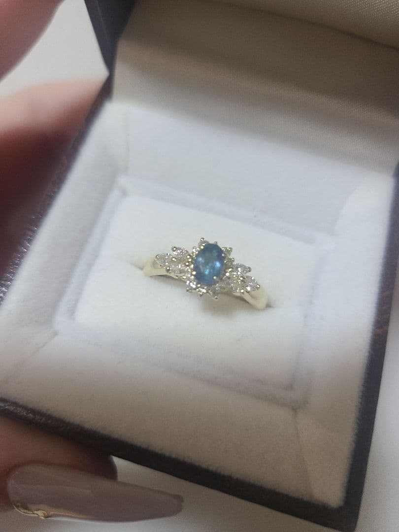 とらさま専用❤️濃色エイトリータ❤️パライバトルマリン　非加熱　リング　k18