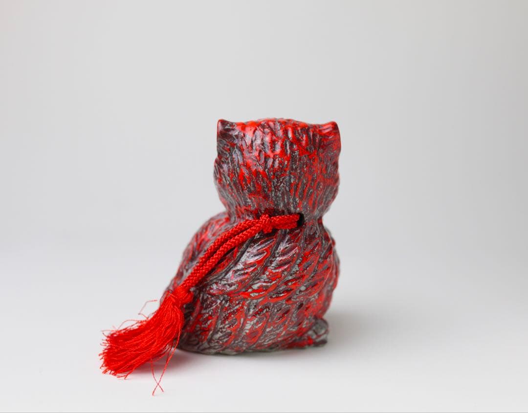 箕面焼　梟　縁起良い　置き物